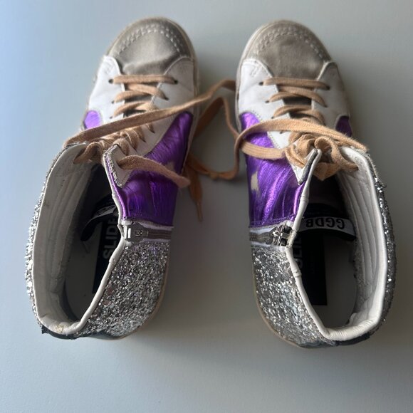 Golden Goose Glitter High Tops - 37/US 7 - Picture 2 of 3